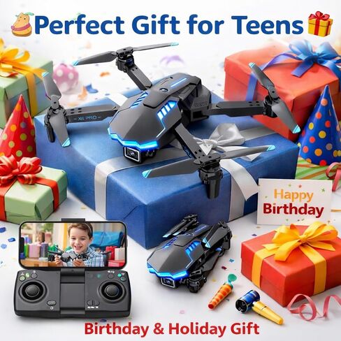 Drone with Camera 1080P with Brushless Motor Mini Drone for Beginner, Long Fly Time, One Key Start, Headless Mode, 2 Batteries, RC Quadcopter Helicopter Toy Gifts for Teen Boys and Girls in Kuwait