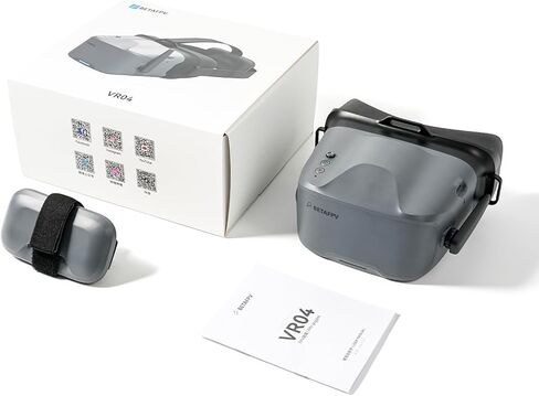 نظارات BETAFPV VR04 FPV مع وظيفة DVR 5.8G 48CH 4.3 بوصة 800 * 480px NTSC/PAL، بطارية مدمجة 2000 مللي أمبير في الساعة، تدعم التسجيل وإعادة التشغيل، متوافقة مع طائرة بدون طيار FPV مثل طائرة بدون طيار من سلسلة Cetus Meteor Air Pavo in Kuwait