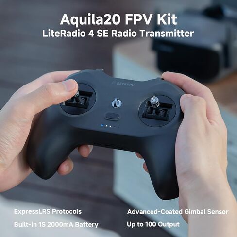 BETAFPV Aquila20 FPV Kit مع ارتفاع ثابت، جهاز إرسال راديو LiteRadio 4 SE، VR04 FPV Goggles DVR مدعوم، 3 أوضاع 2S نظام الدفع بدون طيار RTF للمبتدئين FPV يطير داخليًا وخارجيًا in Kuwait