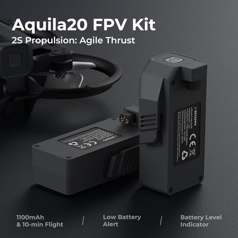 BETAFPV Aquila20 FPV Kit مع ارتفاع ثابت، جهاز إرسال راديو LiteRadio 4 SE، VR04 FPV Goggles DVR مدعوم، 3 أوضاع 2S نظام الدفع بدون طيار RTF للمبتدئين FPV يطير داخليًا وخارجيًا in Kuwait