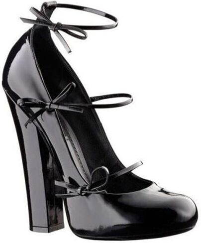 Spring Autumn Chunky Heels Pumps high-Heeled Shoes Round Toe Bowknot Strap Mary Jane Shoes Extra Large Size Women Shoes in Saudi Arabia