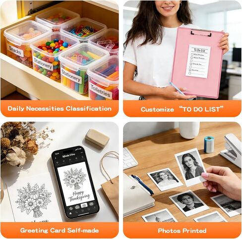 RayCue Printy AI Mini Voice-Control Printer, Kid-Safe AI Sticker Printer with Privacy Protection, Inkless Thermal Photo Printer, Bluetooth Pocket Printer for iOS & Android, 1 Rolls Adhesive Stickers in Kuwait
