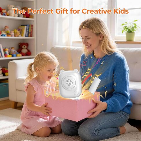 RayCue Printy AI Mini Voice-Control Printer, Kid-Safe AI Sticker Printer with Privacy Protection, Inkless Thermal Photo Printer, Bluetooth Pocket Printer for iOS & Android, 1 Rolls Adhesive Stickers in Kuwait