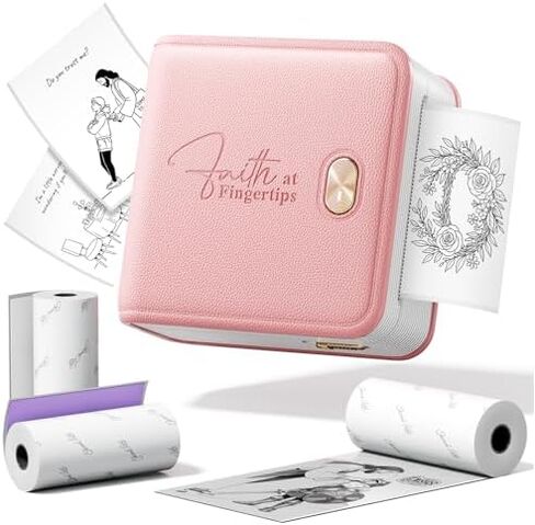 FaithTag Bible Study Mini Printer F21 Kit with 3 Rolls of 2" Transparent Stickers in Kuwait