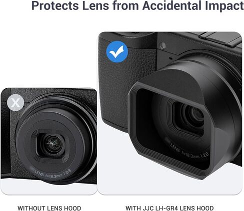 JJC GR IV Lens Hood for Ricoh GR4 GRIV HDF Monochrome Digital Camera Accessories, Aluminum Lens Protective Shade for Ricoh GR 4, No Vignetting and Anti-Scratches in Kuwait