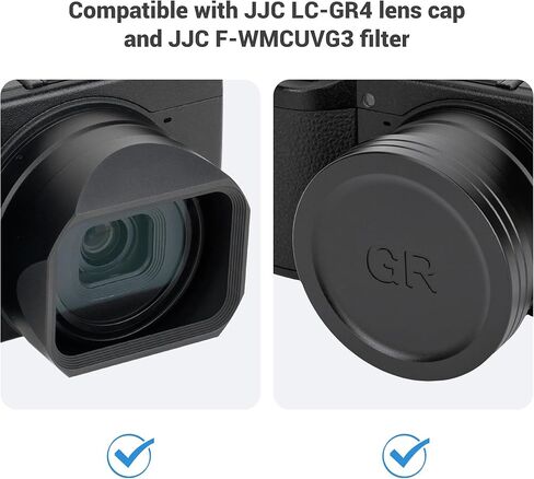 JJC GR IV Lens Hood for Ricoh GR4 GRIV HDF Monochrome Digital Camera Accessories, Aluminum Lens Protective Shade for Ricoh GR 4, No Vignetting and Anti-Scratches in Kuwait