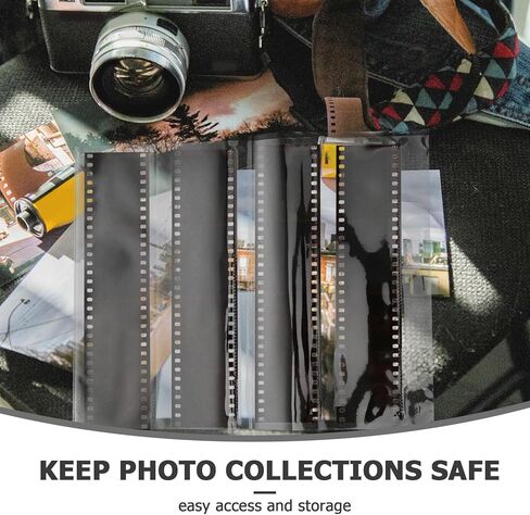 Toddmomy 10pcs 120-hole Negative Film Sleeves Waterproof Photo Negative Protectors Archival Storage Pages for Camera Film and Slide Preservation in Kuwait