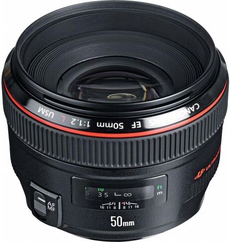 عدسة كانون EF 50 ملم f/1.2L USM | سلسلة L-Series Prime الاحترافية بفتحة f/1.2 فائقة السرعة وبصريات متقدمة وتركيز تلقائي USM سريع | للصور الشخصية والتصوير الفوتوغرافي الإبداعي (1257B002) + بطاقة سعة 64 جيجابايت + حقيبة in Kuwait