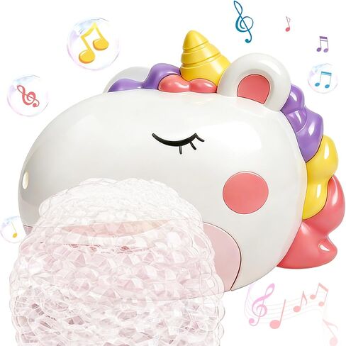 Baby Bath Toys, Unicorn Rechargeable Bath Bubble Machine, Automatic Bubble Maker with 12 Music, Bathtub Shower Water Toys, Toddlers Gifts for Girls Bathroom Toys Kids Ages 1-3 4-8 in Kuwait