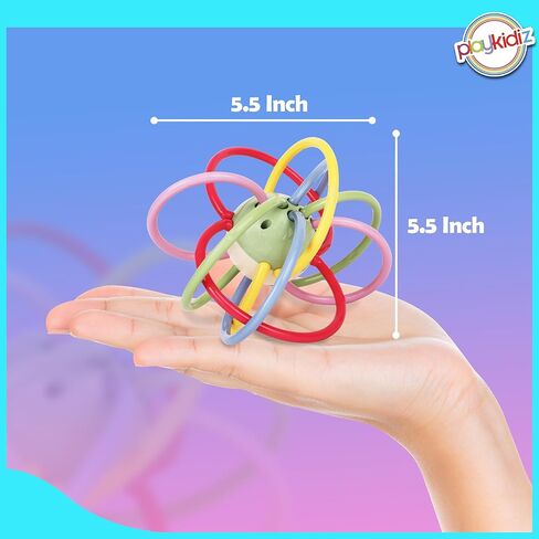 Rattle & Sensory Teether Toys for Babies, Multicolour Soft Teething Tube, Easy to Clean, Developmental Baby Toys 0-6 Months in Kuwait