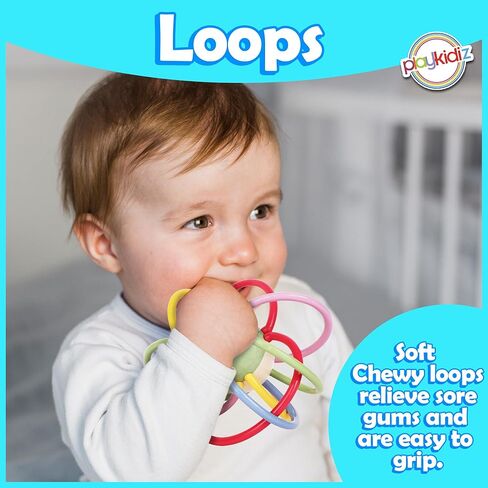 Rattle & Sensory Teether Toys for Babies, Multicolour Soft Teething Tube, Easy to Clean, Developmental Baby Toys 0-6 Months in Kuwait