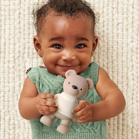 Itzy Ritzy Natural Rubber Teether – BPA-Free Soft & Durable Infant Teething Toy, Easy for Little Hands to Grab & Squeeze, Designed for Babies & Toddlers (Bear) in Saudi Arabia