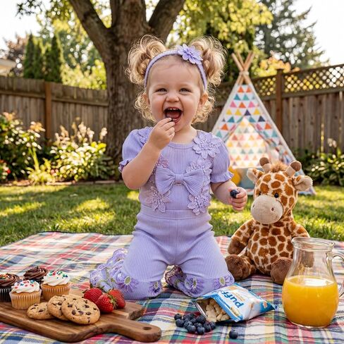 Newborn Baby Girl Clothes Infant Summer Bell Bottoms Outfits Puff Sleeve Romper Mesh Flare Pants Sets Headband in Saudi Arabia
