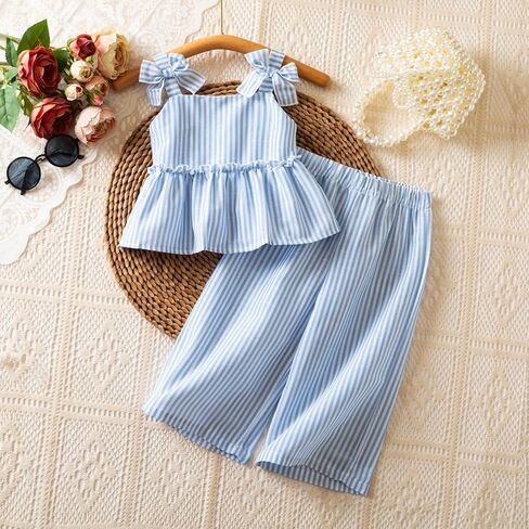 NNJXD Toddler Baby Girl Summer Outfits Sleeveless Top and Wide Leg Pants Set 2Pcs Cute Clothes in Saudi Arabia