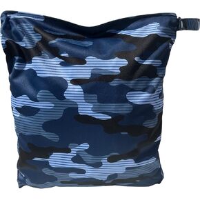 Wet Bag for Gym Clothes Blue Camo - 12.6" x 14.6" Waterproof, Smell Proof, Machine Washable Sweat Bags for Sweaty & Dirty Workout Gear, Dry Bags for Sports, Travel, Yoga, Swimsuits - Organizer in Saudi Arabia