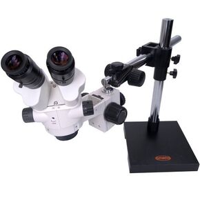 عمانو OM2300S-V10-7.5X-45X - منظار - مجهر فحص ستيريو تكبير - حامل ذراع واحد ممتاز - شريط تمديد 4 بوصة - ضوء حلقة LED in Kuwait