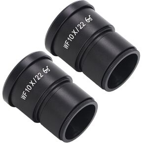 2Pcs 10X Microscope Eyepiece 22mm Field Number Microscopes Lens Adapters with Metal Casing Optical Lenses for Lab Microscopes in Kuwait
