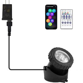 أضواء البركة تحت الماء RGB، أضواء نافورة غاطسة LED فائقة السطوع، أضواء المناظر الطبيعية الملونة، التحكم في تطبيق بلوتوث IP68 مقاوم للماء للأسماك حوض السمك، حوض السباحة، ساحة الحديقة (مجموعة من 8) in Kuwait