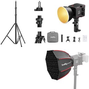 Bundle: Photography Light Stand with RC 60B COB Video Light and Mini Parabolic Softbox in Kuwait