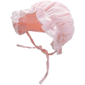 Baby Girl Boy Lace Cotton Bonnet Newborn Infant Soft Warm Cap Toddlers Breathable Eyelet Beanie Sun Protection Hat in Kuwait