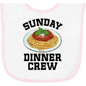inktastic Spaghetti Sunday Dinner Crew Baby Terry Cloth Bib in Saudi Arabia