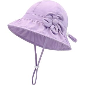Baby Sun Hat UPF 50+ Toddler Bucket Hats Cute Girls Wide Brim Kids Cotton Hat for Outdoor Infant Beach Essentials in Saudi Arabia