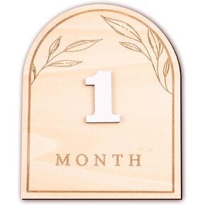 Baby Monthly Milestone, Wooden Baby Milestone Signs, Monthly Milestone Wood Discs, Baby Milestone Discs (Boho) in Kuwait