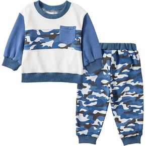 Toddler Baby Camo Camouflage Long Sleeve Sweatshirt Top Jogger Pants Set Cute Fall Winter Clothes Set in Saudi Arabia