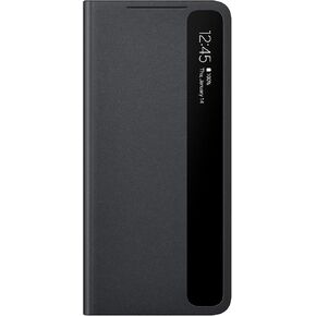جراب Samsung Galaxy S21، جراب قلاب S-View - أسود (الإصدار الأمريكي) in Kuwait