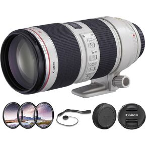 Canon EF 70-200mm f/2.8L is II USM Lens Bundle | L-Series Telephoto Zoom with Constant f/2.8 Aperture, Optical is & Fast Ring-Type USM Autofocus | for Sports & Events (2751B002) + Filter Kit + More in Kuwait