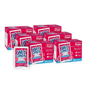 Wet Ones Antibacterial Hand Wipes Singles, Tropical Splash Wipes | Individual Wipes, Antibacterial Wipes, Hand Wipes Individually Wrapped | 24 ct. (6 pack) in Saudi Arabia