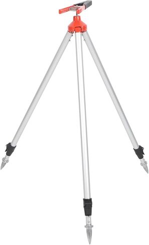 Goshyda Total Station Prism Pole Tripod قوي الدقة آليًا قابل للسحب من سبائك الألومنيوم توسيط قضيب المشبك لمواقع البناء والجسور 29.5-47.2 بوصة ارتفاع in Kuwait