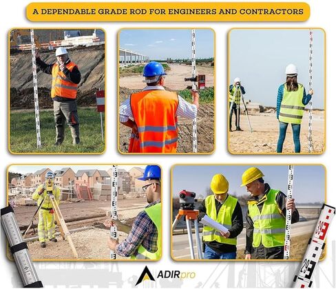Goshyda Total Station Prism Pole Tripod قوي الدقة آليًا قابل للسحب من سبائك الألومنيوم توسيط قضيب المشبك لمواقع البناء والجسور 29.5-47.2 بوصة ارتفاع in Kuwait