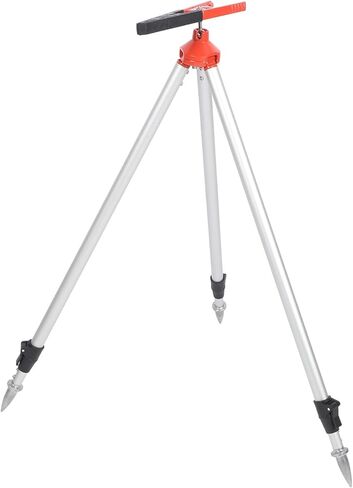 Goshyda Total Station Prism Pole Tripod قوي الدقة آليًا قابل للسحب من سبائك الألومنيوم توسيط قضيب المشبك لمواقع البناء والجسور 29.5-47.2 بوصة ارتفاع in Kuwait