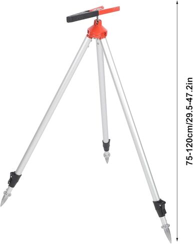 Goshyda Total Station Prism Pole Tripod قوي الدقة آليًا قابل للسحب من سبائك الألومنيوم توسيط قضيب المشبك لمواقع البناء والجسور 29.5-47.2 بوصة ارتفاع in Kuwait