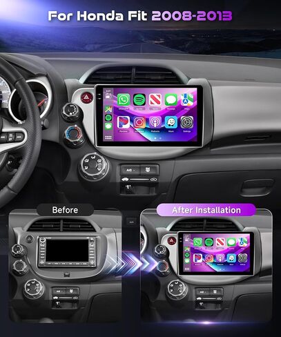 8 Core 2G+64G Car Radio Stereo for Honda Fit 2008-2013 Wireless Carplay Android Auto ، Podofo 10.1 inch 1280 * 720p IPS Screen Android 13 GPS WiFi Bluetooth DSP SWC Camera in Kuwait