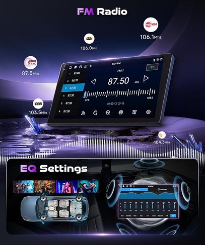8 Core 2G+64G Car Radio Stereo for Honda Fit 2008-2013 Wireless Carplay Android Auto ، Podofo 10.1 inch 1280 * 720p IPS Screen Android 13 GPS WiFi Bluetooth DSP SWC Camera in Kuwait