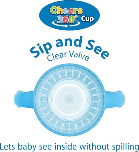 Dr. Brown's Milestones Straw to 360 Convertible Toddler Training Cup Set with Interchangeable Silicone Straw and 360 Degree Cup Lids, Blue Ocean, 10 oz/300 mL, BPA-Free, 9m+, 1-Pack in Saudi Arabia