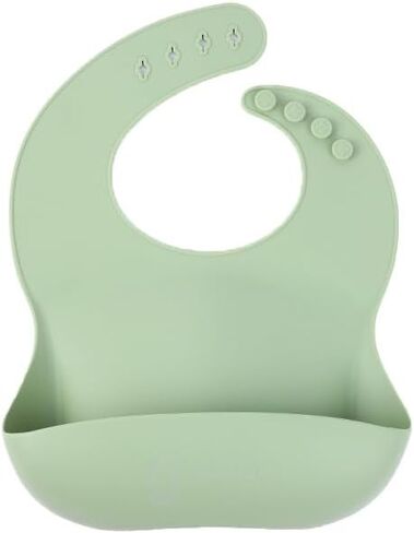 Silicone Baby Feeding Set | BPA-FREE |9 PCS Baby Led Weaning Supplies Self Feeding Utensils | Divided Suction Plate Bowl Bib Training Sippy Cup Spoon Fork (Green) in Kuwait