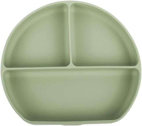 Silicone Baby Feeding Set | BPA-FREE |9 PCS Baby Led Weaning Supplies Self Feeding Utensils | Divided Suction Plate Bowl Bib Training Sippy Cup Spoon Fork (Green) in Kuwait