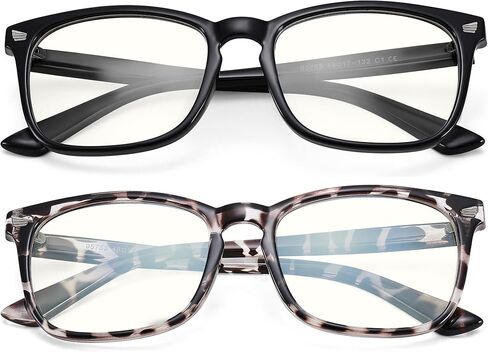 AZorb 2Pack Blue Light Blocking Glasses for Kids Unbreakable Computer Screen Glasses for Boys & Girls - 2 Pack(Transparent Pink+ Leopard) in Kuwait