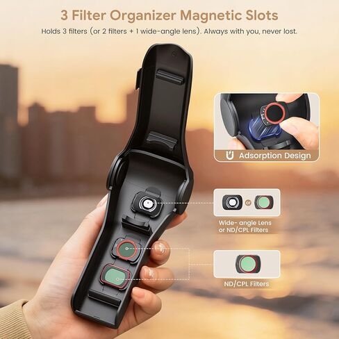 حافظة غطاء STARTRC PHOTO Pocket 4 لملحقات DJI Osmo Pocket 4، حافظة حماية كاملة مع 3 فتحات مرشح CPL/ND، انحراف مقاوم للصدمات وحماية الشاشة in Kuwait