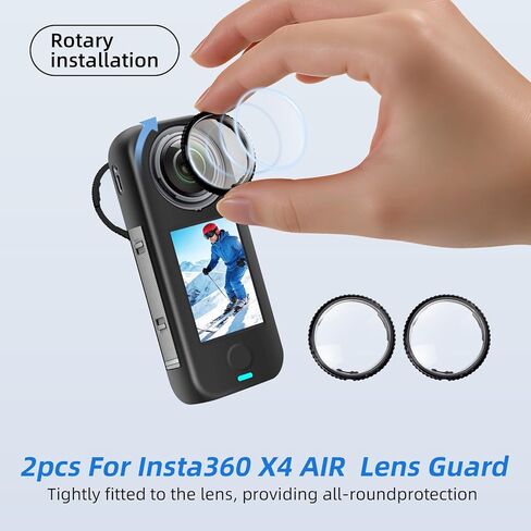 JasonMighty for Insta 360 X4 AIR Accessories Kit Include Camera Case/Silicone Cover/Lens Guards/Screen Tempered Glass/Action Camera Protection Parts for X4 AIR in Kuwait