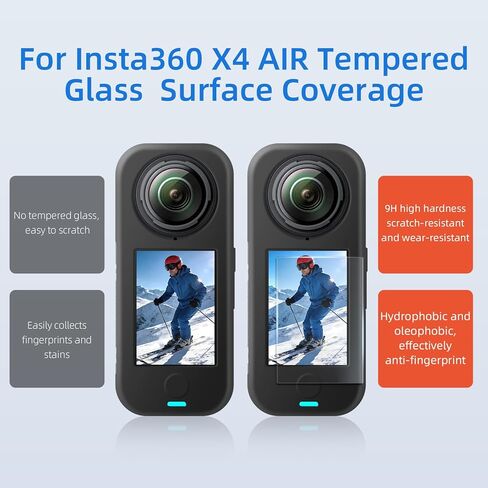 JasonMighty for Insta 360 X4 AIR Accessories Kit Include Camera Case/Silicone Cover/Lens Guards/Screen Tempered Glass/Action Camera Protection Parts for X4 AIR in Kuwait