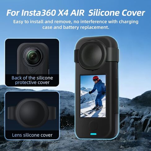 JasonMighty for Insta 360 X4 AIR Accessories Kit Include Camera Case/Silicone Cover/Lens Guards/Screen Tempered Glass/Action Camera Protection Parts for X4 AIR in Kuwait