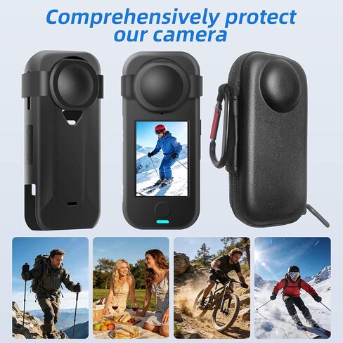 JasonMighty for Insta 360 X4 AIR Accessories Kit Include Camera Case/Silicone Cover/Lens Guards/Screen Tempered Glass/Action Camera Protection Parts for X4 AIR in Kuwait