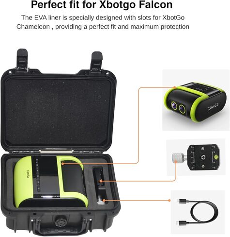 Fotoleey Carrying Case for XbotGo Falcon, Waterproof, Shockproof & Dustproof, Secure Lock & Ventilation System, Durable PP Plastic with EVA,for Storage & Travel in Kuwait