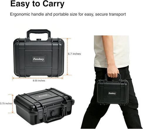 Fotoleey Carrying Case for XbotGo Falcon, Waterproof, Shockproof & Dustproof, Secure Lock & Ventilation System, Durable PP Plastic with EVA,for Storage & Travel in Kuwait
