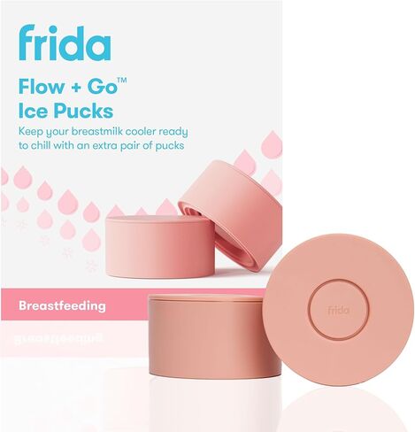 Frida Mom Flow + Go Breastmilk Cooler Bottle, 24hr Portable Breastmilk Cooler for Travel, Designed to Store Breastmilk Bags & Bottles, Includes 2 Ice Pucks & Carrying Handles, Lightweight, 20oz in Kuwait