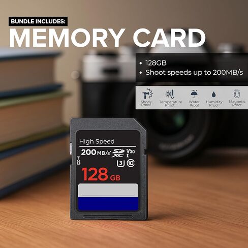 كاميرا Nikon COOLPIX P1100 الرقمية 26541 (أسود) - (حزمة الملحقات) SD 128 جيجابايت Extreme PRO SD، حقيبة أدوات، بطارية إضافية، شاحن، قطعة قماش للتنظيف والمزيد in Kuwait